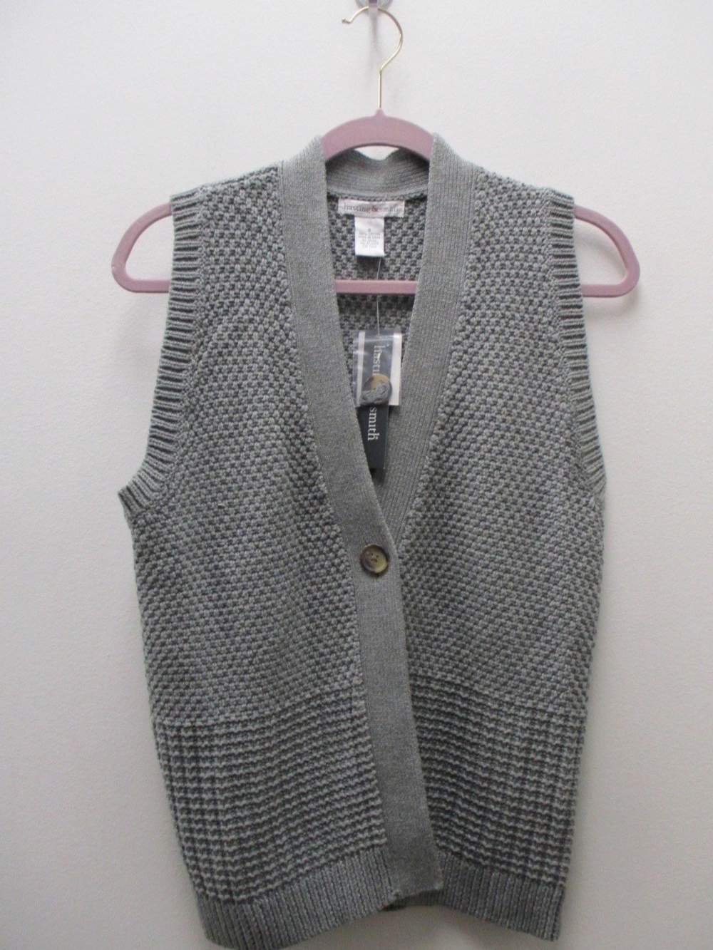 Hasting & Smith Gray Knit Sweater Vest Women’s Size 8